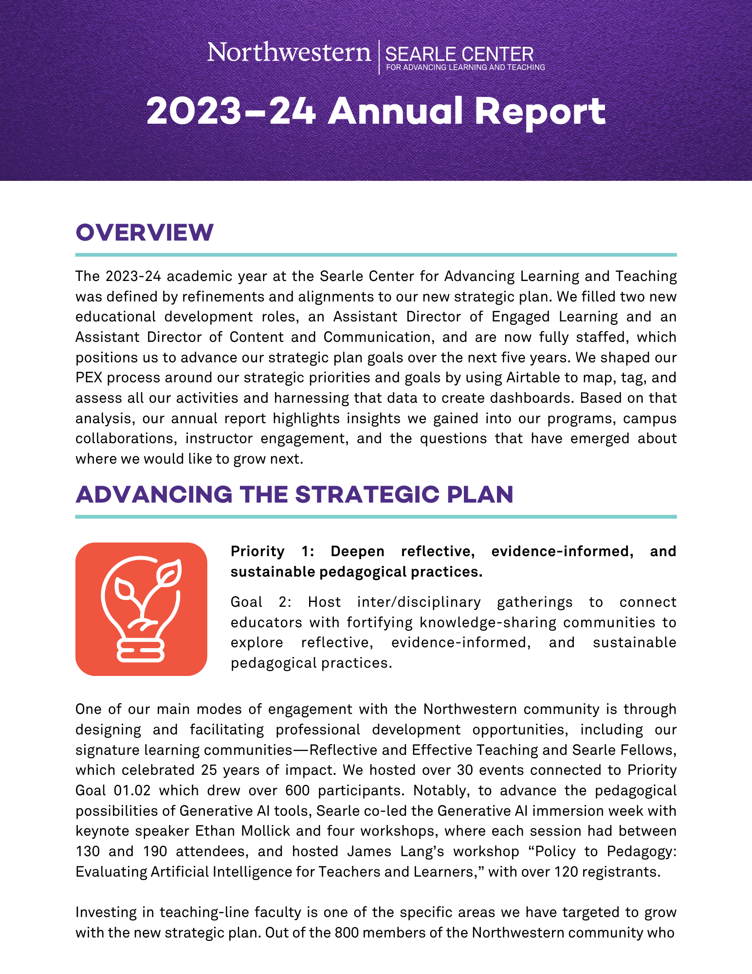 Front page of the annual report. Click on the link below to view a PDF of the full report.