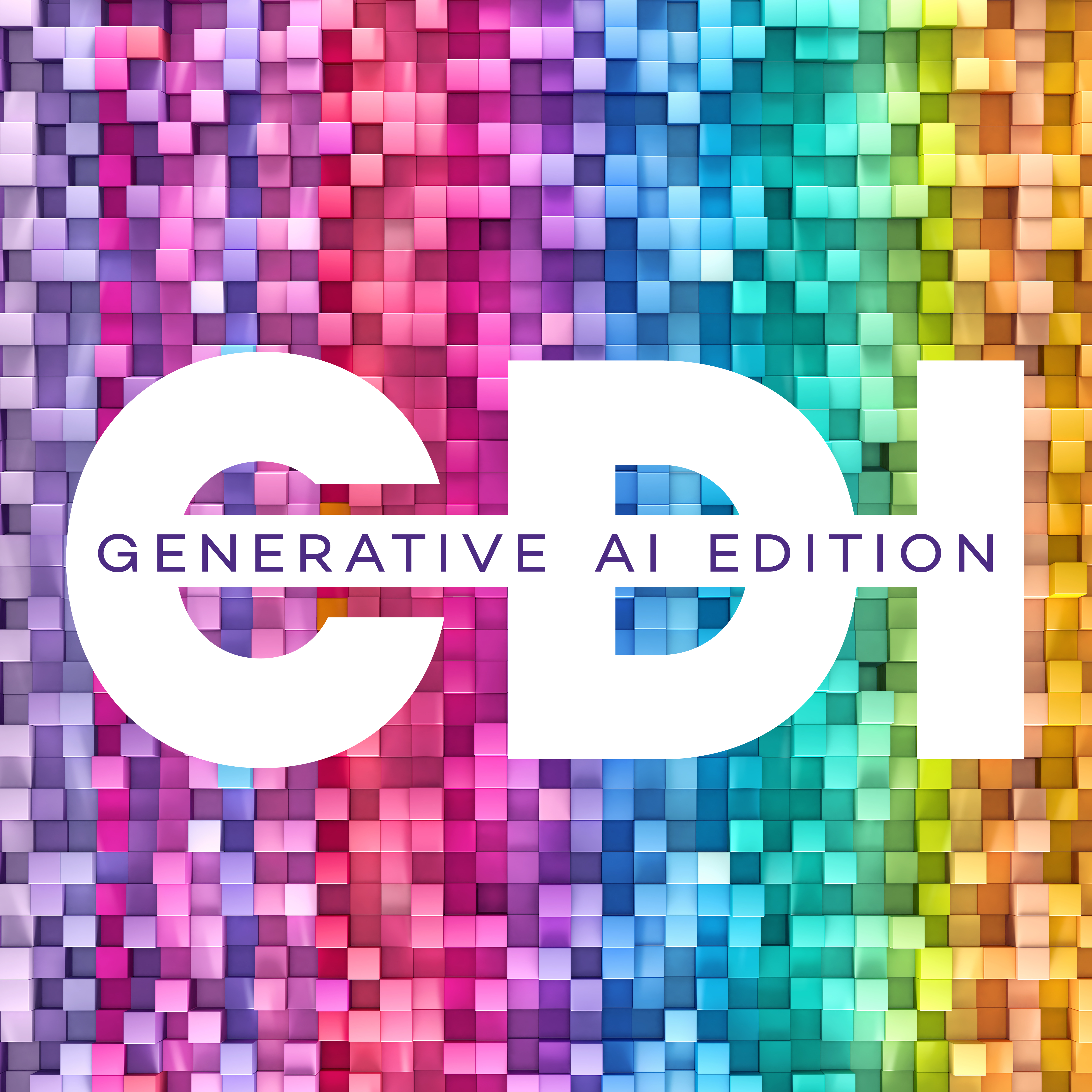 CDI logo on rainbow tile background