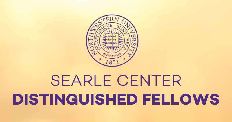 Northwestern University seal over "Distinguished Fellows" on a golden background.