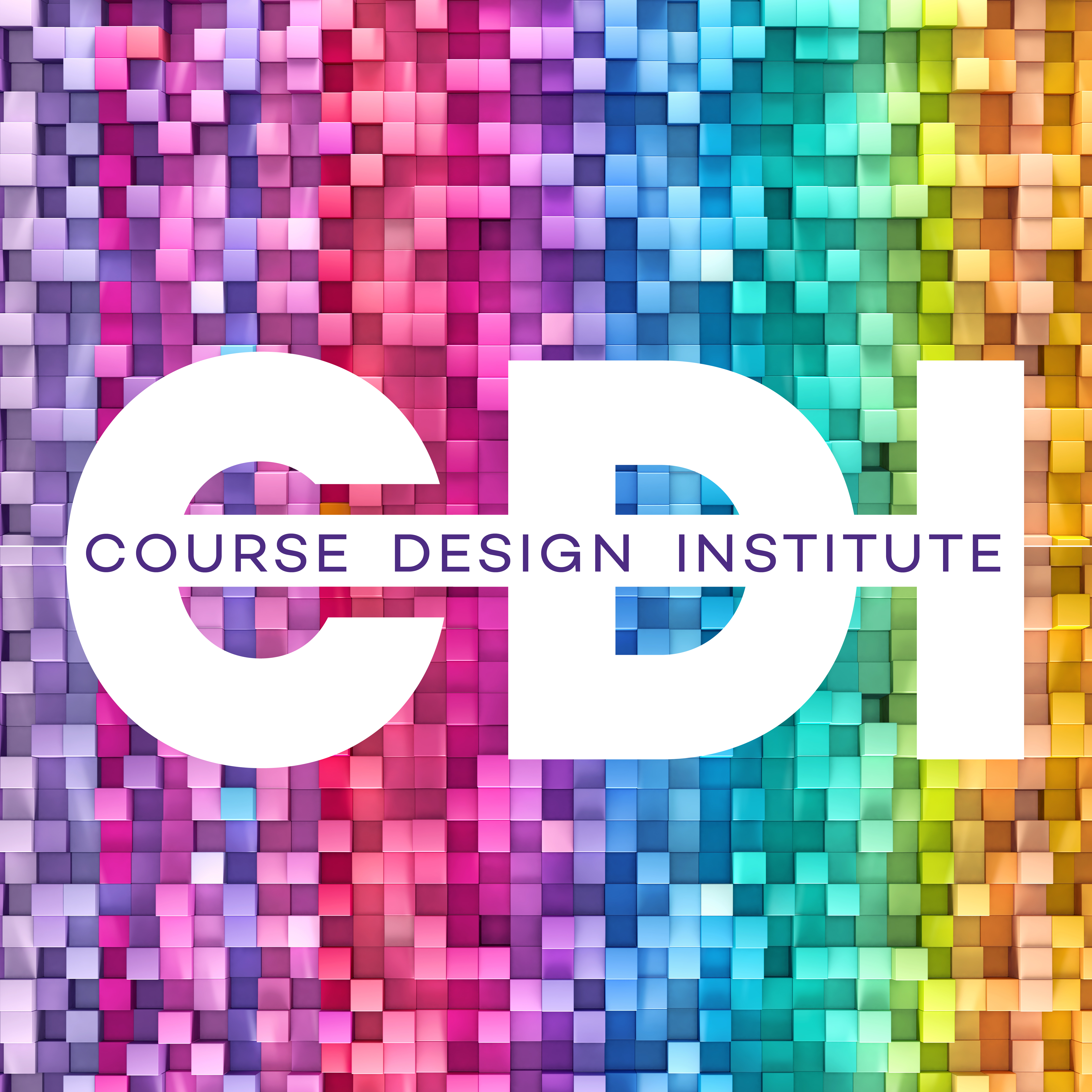 CDI logo on rainbow tile background