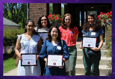 Photograph of the 2026 RET Certificate of Excellence Recipients on the front steps of the Searle Center.